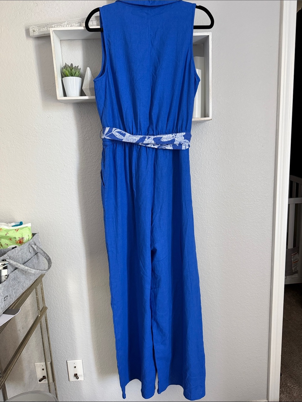 G by GUILIANA | Linen Blend Wide Leg Sleeveless Jumpsuit - SZ L - Picture 5 of 5